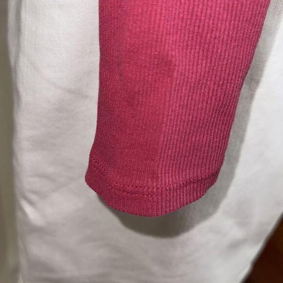 Lucky Brand XL Anemone Deep Pink Long Sleeve Ribbed Knit Snap Cotton Henley - Picture 8 of 16